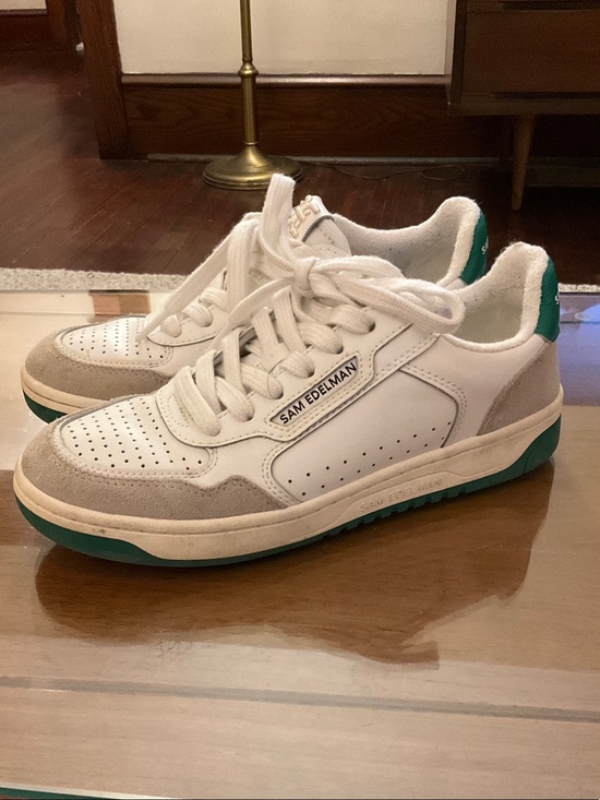 Sam Edelman Shoes - Sam Edelman women’s White, Gray & Green Low-Top Sneakers